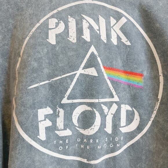 Pink Floyd The Dark Side of the Moon Cropped Hoodie Sweatshirt Sz L - Picture 2 of 11